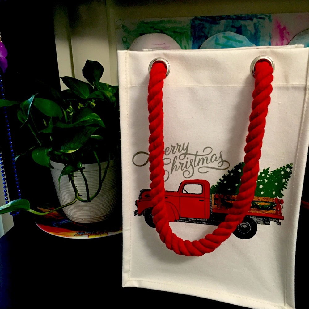 100% cotton Christmas bag - 13.25 X 9.5 X 7 inches